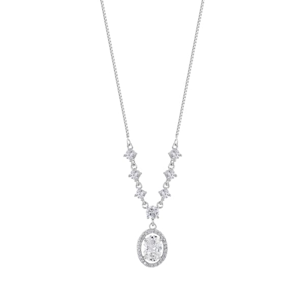 Серебряное колье Gift Collection с овальной огранкой и V-образной формой