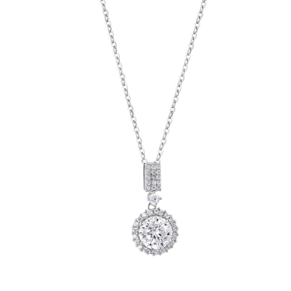 Серебряное колье с круглым бриллиантом из коллекции Gift