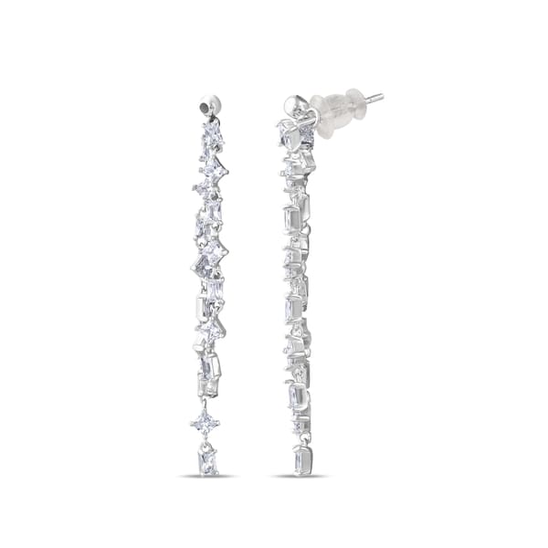 Серебряный браслет Gift Collection с багетом и квадратной огранкой, с камнями разной формы