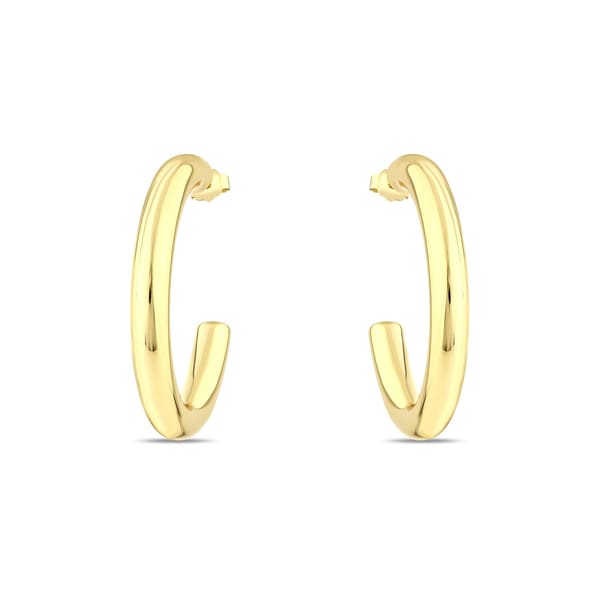 Sun Collection Crescent Silver Earrings