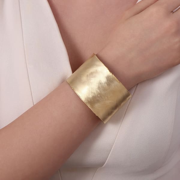 Sun Collection Gold Plated Thick Silver Bangle