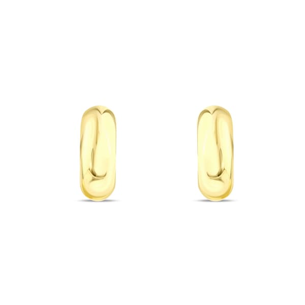 Sun Collection Voluminous C Hoop Silver Earring