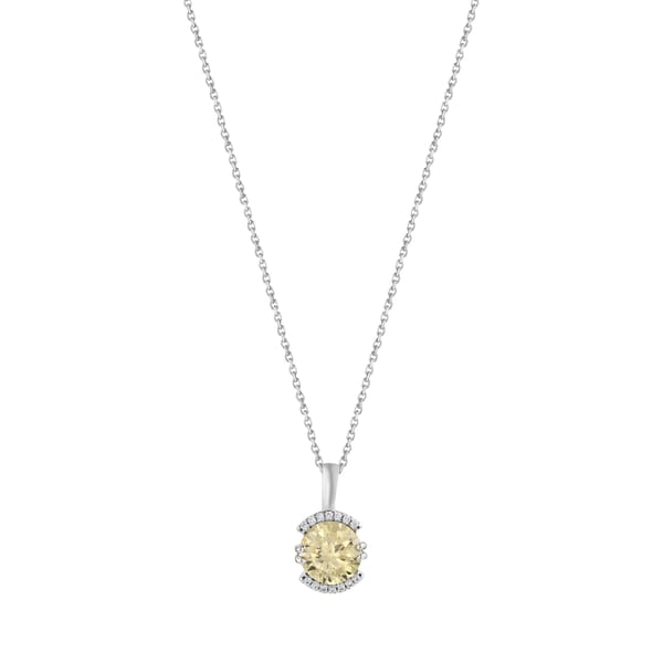 Колье из серебра с желтым камнем, коллекция Gift