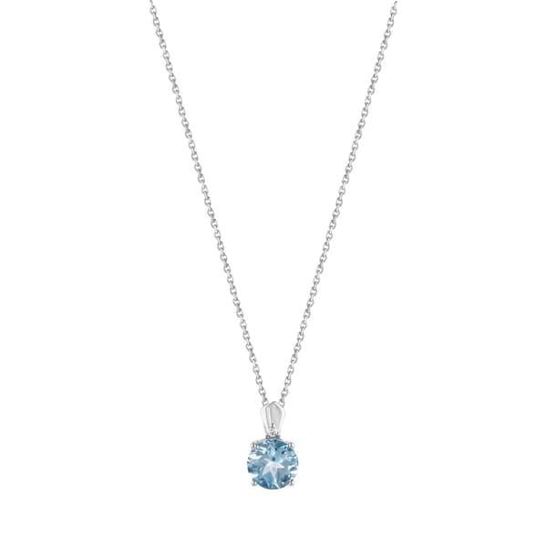 Серебряное колье с круглым синим солитером из коллекции Gift