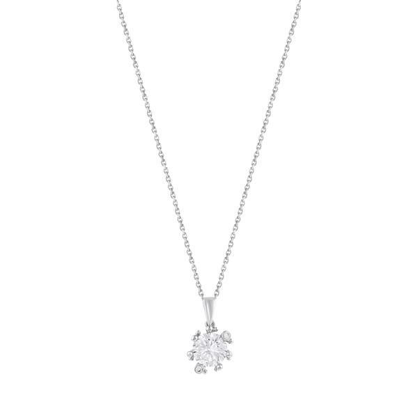 Серебряное ожерелье Gift Collection с белыми камнями и цирконием