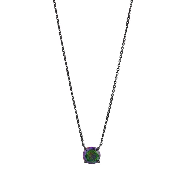 Black Magic Collection Black Chain Stone Silver Necklace