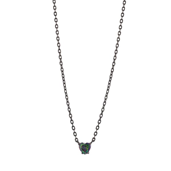 Black Magic Collection Heart Figured Black Silver Necklace
