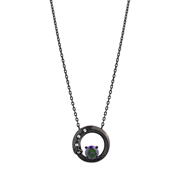 Black Magic Collection Stone Black Silver Ring Necklace