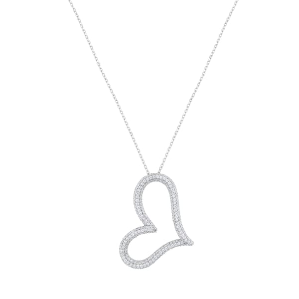 Серебряное колье с большим камнем в форме сердца из коллекции Gift