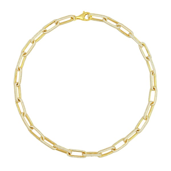Серебряное колье Rainbow Collection, полностью инкрустированное камнями