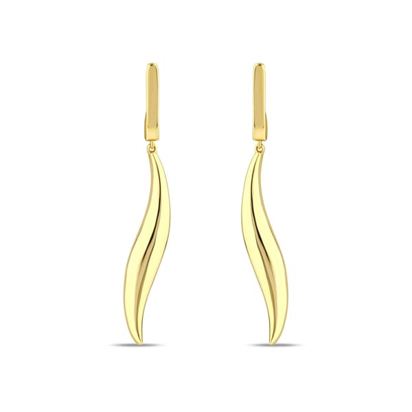 Sun Collection Modern S-Curved Minimalist Long Earrings