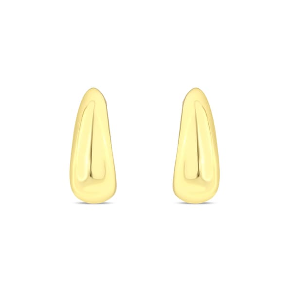 Sun Collection Smooth Surface Teardrop Model Voluminous Hoop Earring