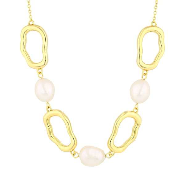 Sun Collection Pearl Stone Silver Necklace