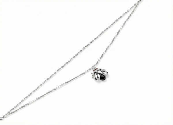 Ladybee Collection Ladybug Figure Silver Necklace
