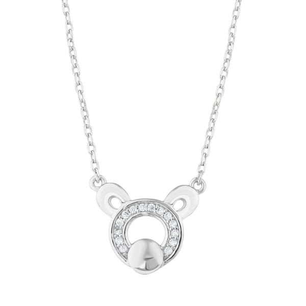 Серебряное ожерелье Gift Collection с тонкой цепочкой и двойным соединением, дизайн «Медвежонок»