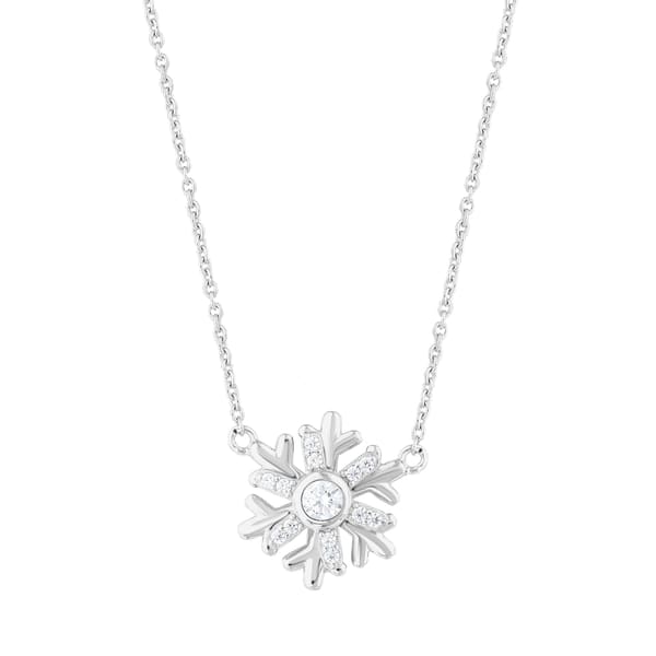 Колье из серебра с цепочкой и дизайном снежинки из коллекции Gift