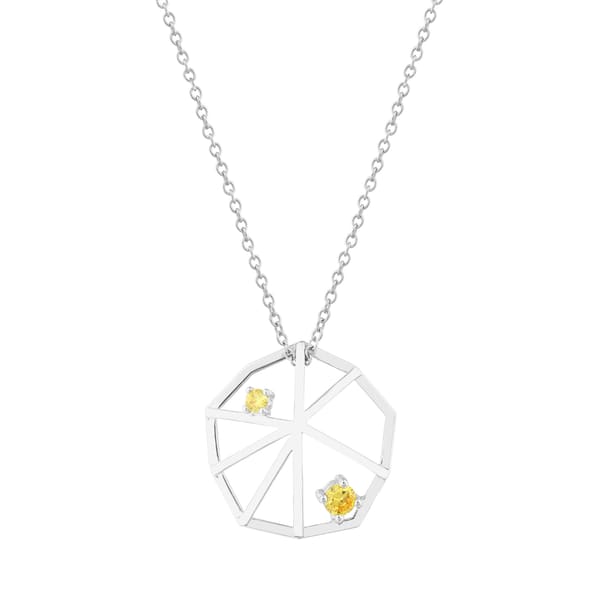 Серебряное колье Gift Collection с желтым цирконом