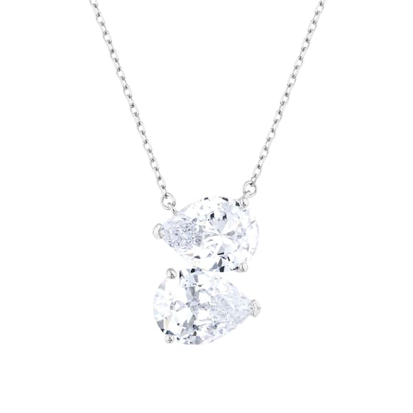 Baguette SET89105P Silver Necklace