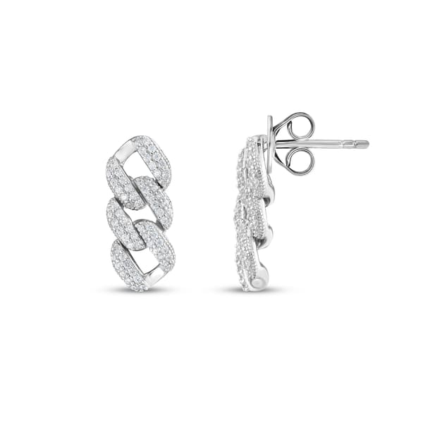 Серьги Rainbow Collection Gourmet Chain Model, полностью инкрустированные камнями, серебро