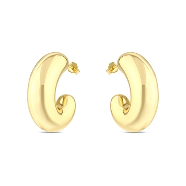 Sun Collection Half Moon Silver Earrings