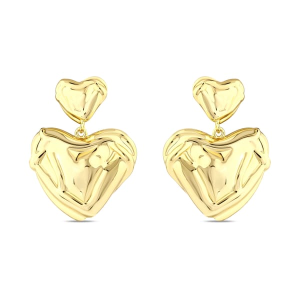 Sun Collection Heart-Shaped Silver Earrings