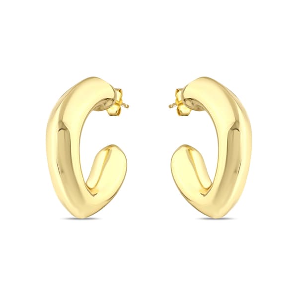 Sun Collection Curve Silver Earrings