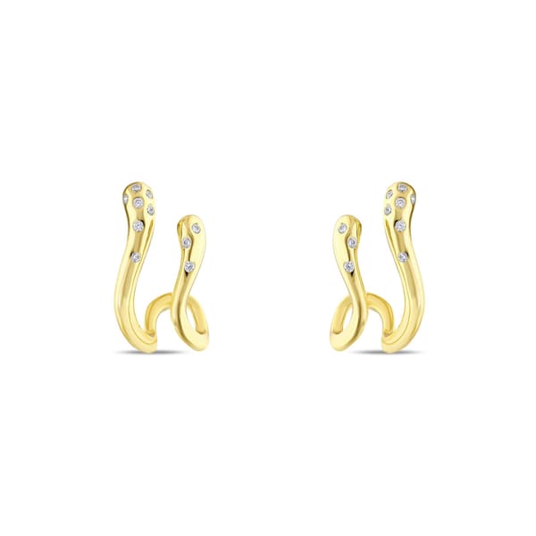 Sun Collection Sterling Silver Earrings with Shimmering Stones