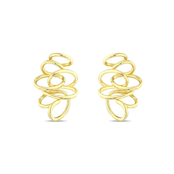 Sun Collection Minimalist Silver Earrings with Intricate Loop Detail