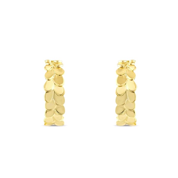 Sun Collection Modern Design Hoop Earrings with Sequin Details