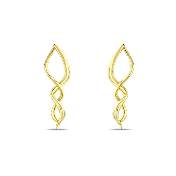 Sun Collection Spiral Silver Earring