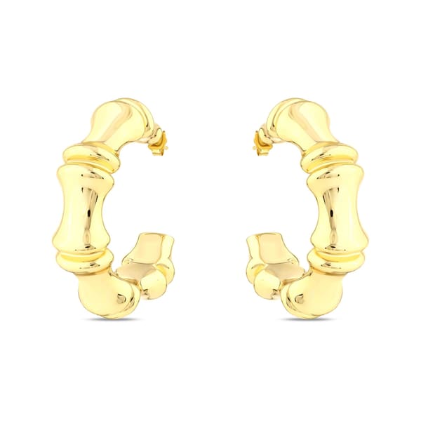 Sun Collection Bamboo Shaped Silver Earring