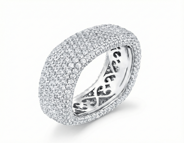 Серебряное кольцо Gift Collection с толстым рядом камней