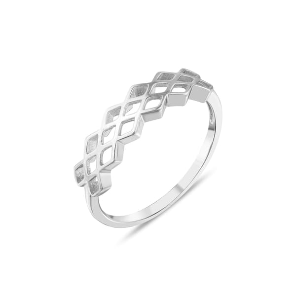 Gift Koleksiyonu Geometrik Kesim Gümüş Yüzük