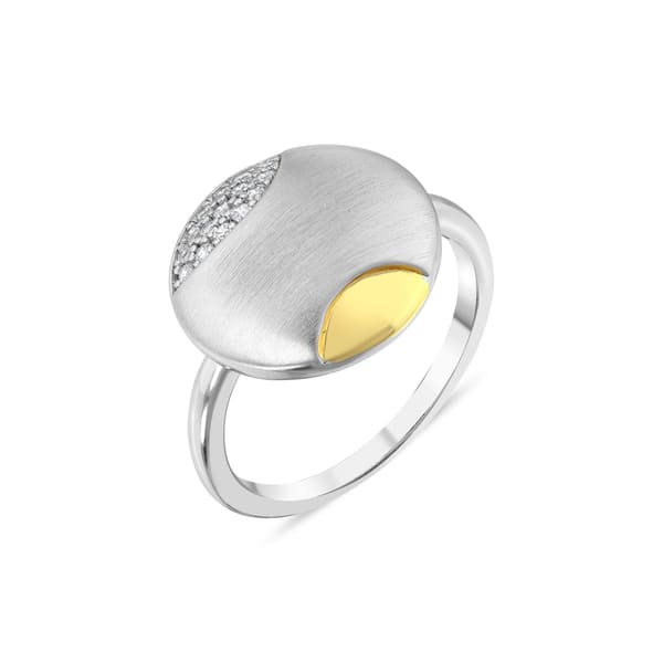 Серебряное кольцо Gift Collection с камнями и золотыми деталями