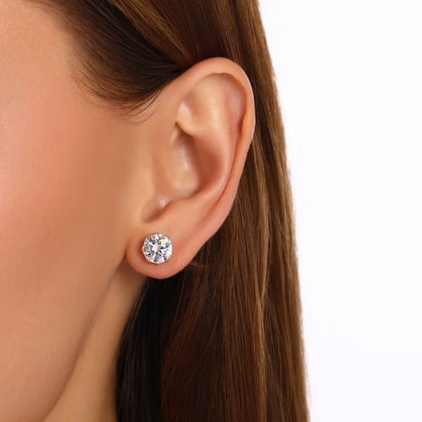 Серьги-пусеты Gift Collection с круглым бриллиантом