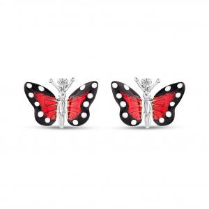 Monarch Butterfly Gümüş Küpe