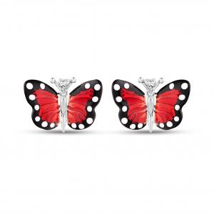 Monarch Butterfly Model-13 Gümüş Küpe